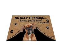 Nombre Personalizado del Perro, My Love Dog Boxer, No Hay Necesidad De Llamar, Sé Que Estás Aquí Tapete para Puerta Felpudo De Entrada Divertidos Alfombra Puerta para Pasillo Cuarto 40X60Cm