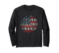Nombre Personalizado Donald I Love Donald USA Estilo Vintage Manga Larga