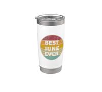 Nombre personalizado June I love June Retro Vintage Style Vaso térmico de acero inoxidable de doble pared