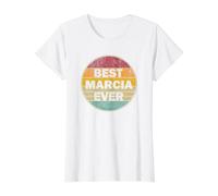 Nombre Personalizado Marcia I Love Marcia Retro Vintage Style Camiseta gráfica económica, Mujer, Blanco, L