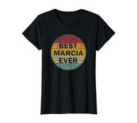Nombre Personalizado Marcia I Love Marcia Retro Vintage Style Camiseta gráfica económica, Mujer, Negro, XS