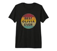 Nombre Personalizado Olivia I Love Olivia Retro Vintage Style Camiseta Premium