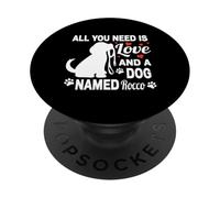 Nombre Personalizado para Perros Rocco Cute Dog Pet Lover PopSockets PopGrip Adhesivo
