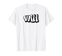 Nombre Personalizado Will Graffiti Letras en Blanco y Negro Camiseta