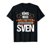 Nombre Sven Rey Jefe Mundial Caballero Personal Camiseta
