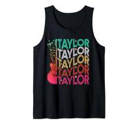 Nombre Taylor I Love Taylor Girl Groovy 80's Vintage Camiseta sin Mangas