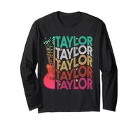 Nombre Taylor I Love Taylor Girl Groovy 80's Vintage Manga Larga
