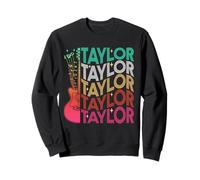 Nombre Taylor I Love Taylor Girl Groovy 80's Vintage Sudadera