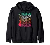 Nombre Taylor I Love Taylor Girl Groovy 80's Vintage Sudadera con Capucha