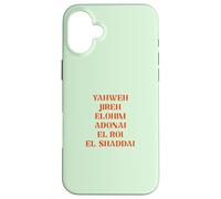 Nombres De Dios Yahweh El ROI Jireh Christian Carcasa para iPhone 16 Plus
