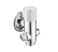 nomona Válvula de esquina combinada, latón cromado, válvula de esquina de cuatro vías, válvula de agua con manejo con una sola mano, conexión a la pared G1/2 pulgadas (Male G1/2 pulgadas, macho G3/8"