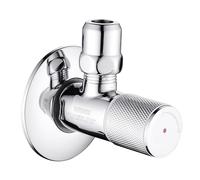 nomona Válvula de esquina de agua con una sola palanca, conexión a la pared G1/2" x G3/8" grifo de lavabo, latón cromado válvula de esquina para grifo G3/8 de baño Kithchen (etiquetado: rojo)