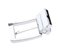 non-brand Hebilla de Cinturón de Repuesto Rectangular Reversible Metálico Accesorios de Ropas para Hombres - Plata, tal como se describe