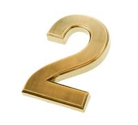 non-brand Número de Puerta Autoadhesivo de Plástico Dorado - Número 2