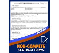 Non-Compete Contract Forms: Non-Competition Agreement Logbook for Employers, HR & Small Businesses | Avoid Employees From Engaging in Competitive Work | 60 Forms, 120 Single-Sided Pages