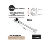 (Non fissa da 16 mm) Chiave a cricchetto girevole di alta qualità per tubi aperti, chiave a bussola,