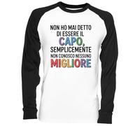 Non Ho MAI Detto Di Essere Il Capo Blance Camiseta De Béisbol Unisex White Baseball tee Tshirt Unisex