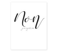 Non, je ne regrette rien (francés) Póster | 70 x 90 cm de Funny Quotes and Inspiration Blanco y negro Cuadros Decoración para la pared