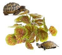 Non-Living Fake Plants - Weighted Base Artificial Plants, Faux Plant for Climber Species, Vivarium Ornamentation with Suction Cup Mount, Amphibian Enclosure Accessory, Snake Concealment and Hiding