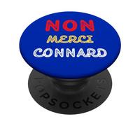 Non Merci Connard Insulte Provocation Négatif Auto Défense PopSockets PopGrip Adhesivo