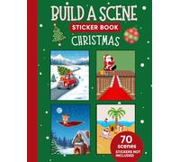 Non-Reusable Sticker Scene Book for Kids - 70 Christmas & Winter Backgrounds - DIY Sticker Scenes - Holiday Crafts, Travel, Quiet Time - Stickers Not Included - Christmas Gift & Stocking Stuffer Idea