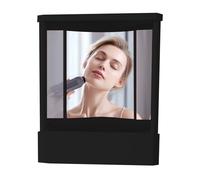 Non-Reversing Mirror, True-Image Mirror, Real Reflection Glass, Precise Personal Makeup View for Beauty Vanity Routines, Clear True Visual Facial Grooming Use, Black Small
