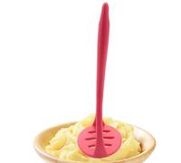 Non-Scratch Potato Masher - Potato Smasher | Heat Resistant Multifunctional Vegetable Ricer & Avocado Blender | 9.1x9.1x26.5cm Silicone, Red, For Smooth Mashed Potatos, Carrots, Daily Cooking