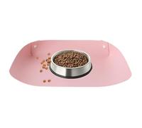 Non-Slip Food Mat, Waterproof Bowl Tray, 18-Inch Mat with High-Edge Design, Leather Pad, Protective Floor Tray with Stylish Build, Pet Accessory for Kennel and Travel