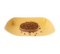 Non-Slip Food Mat, Waterproof Bowl Tray, 18-Inch Mat with High-Edge Design, Leather Pad, Protective Floor Tray with Stylish Build, Pet Accessory for Kennel and Travel