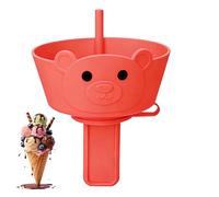 Non Slip Ice Cream Holder, Silicone Easy Grip Pop Stand, 12cm Pop Holders with Built In Straw, Flexible Food Grade Silicone, Ice Cream Tool with Fun Color, Kids Snack Accessory for Indoor Outdoor