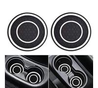Non-Slip Mats Anti Dust Cup Holder Inserts,Center Console Liners for Mustang Accessories 2023 2022 2021 2020 2019 2018 2017 2016 2015 ustom Fits Cup Holder Liners Mats Door Pocket (White)