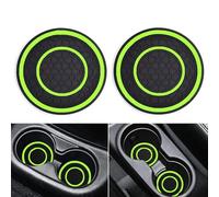 Non-Slip Mats Anti Dust Cup Holder Inserts,Center Console Liners for Mustang Accessories 2023 2022 2021 2020 2019 2018 2017 2016 2015 ustom Fits Cup Holder Liners Mats Door Pocket (Green)