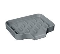 Non Slip Soap Dish - Silicone Soap Drain Holder, Kitchen Sponge Drainer with Water Drainage Design, Bathroom Detergent Tray, Shower Bathtub Organizer, Detergent Holder for Sink Dishwasher Counter