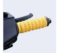 Non-slip Soft Silicone Grip Tape for Motorcycle Handlebars,Wrap-Around Dirt Bike Grips with Air Vent Holes and Shock-Absorbing,Thick Wear Resistant Handle Wrap for Motorcycles&Bike (Yellow,4PCS)