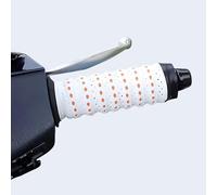 Non-slip Soft Silicone Grip Tape for Motorcycle Handlebars,Wrap-Around Dirt Bike Grips with Air Vent Holes and Shock-Absorbing,Thick Wear Resistant Handle Wrap for Motorcycles&Bike (White,4PCS)