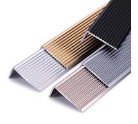 Non Slip Stair Nosing Stair Edge Protector Strip, Wide 3cm 4cm 5cm 7cm 10cm Aluminum Stair Nose Edging Trim Strip L Shaped Step Edge Trim Strip For Indoor And Outdoor(Black,7cm)(Silver,7cm)