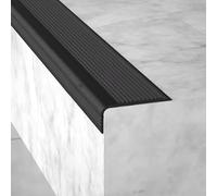Non Slip Step Trim,60x30mm,Nosing Self Adhesive Edging Strip,PVC Rubber Angle Stair Edge Trim,Molding Trim Treads Edge Protector,waterproof,for Both Indoor And Outdoor Use(Black B,6m)