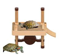 Non Slip Turtle Dock, Auto Lifting Basking Stand, Medium Size Dock with Stable Base, Durable Reptile, Enrichment Stand with Textured Design, Habitat Accessory for Pool and Cage