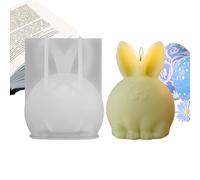 Non Stick Bunny Candle Molds - Realistic Rabbit Silicone Template for DIY | Heat-Resistant Food-Grade Silicone plus Detailed Texture & Frame for Soy Wax, Beeswax, Stones and