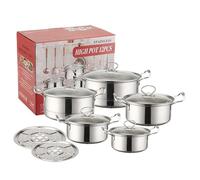 Non Stick Pot Set, Nonstick Saucepan Cookware Kit, Professional Kitchen Pots with Lids, Durable Aluminum Construction, Heat Distribution, Scratch-Resistant Coating, Multi-Purpos