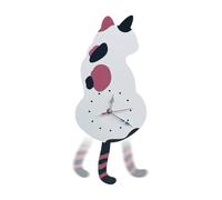 Non Ticking Cat Wall Clock, Bedroom Decorative Clock with Swinging Tail, Silent Multifunctional Home Art Decor, Suitable for Living Room, Apartment Kitchen Dormitory Hotel Restaurant and Rental Spaces