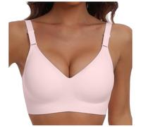 Non-Wired Wireless Push Up Bra with Full Coverage for Women, Seamless Bras with Soft Support, Normal and Large Size, White, 4XL(Pink,S)