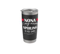 Nona Is My Name Spoiling Is My Game Grandma Design Vaso térmico de acero inoxidable de doble pared