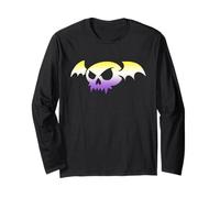 Nonbinary Bat Vampire Skull Enby Pride Flag Goth Halloween Manga Larga
