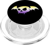 Nonbinary Bat Vampire Skull Enby Pride Flag Goth Halloween PopSockets PopGrip para MagSafe