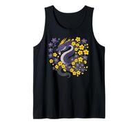 Nonbinary Japanese Dragon Enby Pride Flag Colors Floral Camiseta sin Mangas