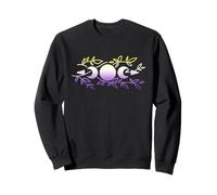 Nonbinary Moons Wiccan Pagan Pride Flag Floral Boho Witchy Sudadera