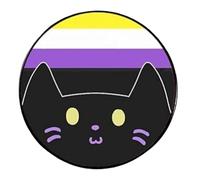 Nonbinary Non Binary Pride Rights Cat Kitten Flag Colors LGBTQ Cute Kawaii Rainbow Gay Lesbian Queer Asexual Género 1.2 pulgadas Esmalte Pin Badge by Pinstant, 1.2 Inches, Esmalte, Esmalte
