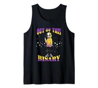 Nonbinary out of This Binary Alien Peace Sign Enby Pride Camiseta sin Mangas