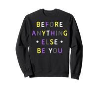 Nonbinary Pride Colores Enby LGBTQ Identidad Auténtica Sudadera